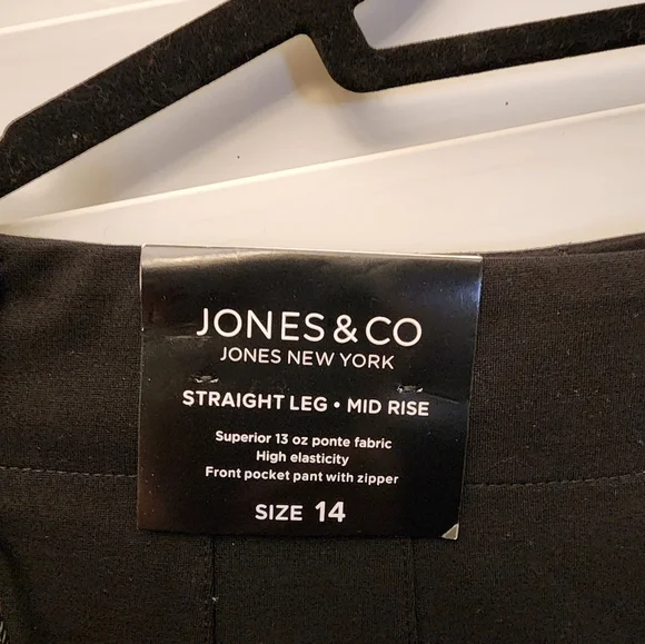 Jones New York Straight Leg Mid Rise Ponte Fabric Pant sz 14 - Picture 5 of 8
